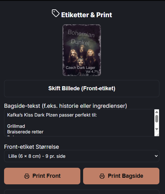 Gem og print etiketter